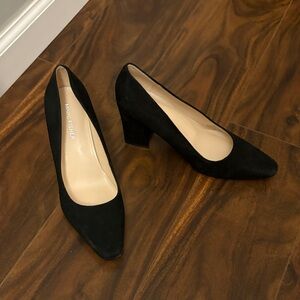 Marc Fisher Black Suede Block Heel Pumps